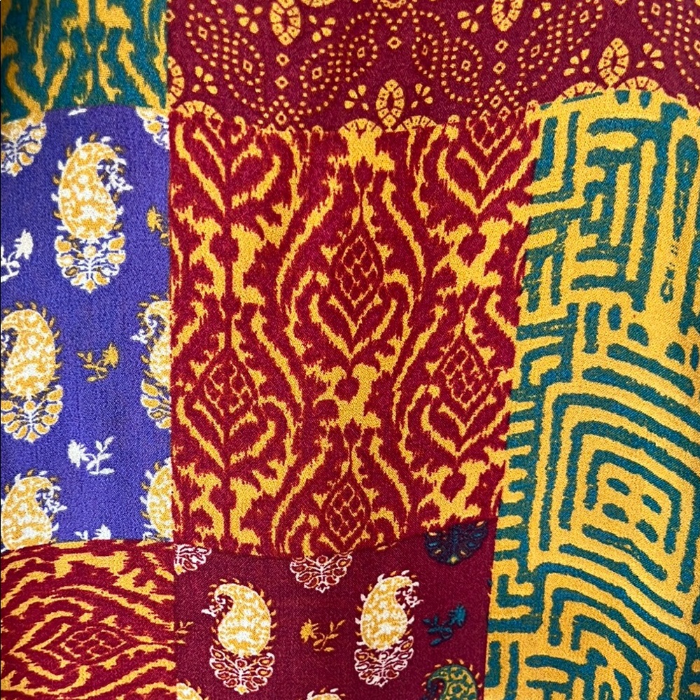 Zara Multicolor Patchwork Button Down Shirt - image 6